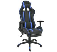 KMUNGDWG Silla de oficina ergonómica de piel sintética con reposapiés, reclinable con cojín para la cintura y cojín para el cuello, silla de gaming ajustable en altura con reposapiés plegable, 5
