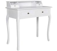 KMUNGDWG Tocador blanco con dos compartimentos laterales y dos cajones grandes, estilo moderno para dormitorio o vestidor, elegante patas curvas, hecho de madera.