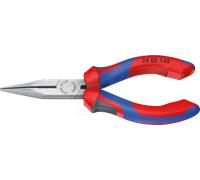 KNIPEX Alicate de montaje (alicate de radio) cromado con mangos multicomponente 140 mm, 25 05 140