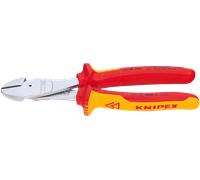 KNIPEX Alicates de corte diagonal de fuerza cromado aislados con fundas multicomponentes, según norma VDE 200 mm, 74 06 200