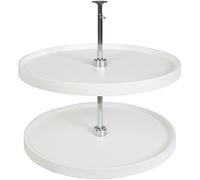 Knape & Vogt PFN32ST-W Organizador de gabinete Lazy Susan de polímero Redondo, Blanco, 32 Inches
