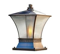 KNBVFHG Farola Exterior De 17,7'' De Altura Luz De Pilar Solar Regulable De Cuatro Colores Faro De Columna Impermeable Tradicional E27 Luminarias Modernas De Lujo Cálidas Para Exteriores Para Patio