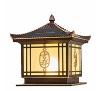 KNBVFHG Farolas Solares Exteriores Tipo Pilar Lámpara De Columna Para Puertas De Patio De Villa Luminaria De Poste De Aluminio Estilo Chino Lámpara De Poste Impermeable IP54 Con Panel De Vidrio