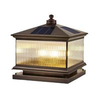KNBVFHG Lámpara Para Poste De Cerca Decorativa Accesorios Solares De Encendido/apagado Automático Luz De Pilar Decorativa Para Cerca De Patio Lámpara De Pilar Exterior De Energía Vintage Para Poste