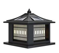 KNBVFHG Luminarias Solares Con Control Remoto Faro De Columna Tradicional Impermeable Lámpara De Poste Vintage Para Terraza Luminaria De Paisajismo Antigua Para Exteriores De Casas, Porches, Patios