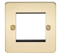 Knightsbridge FP2GPB - Placa frontal modular de placa plana, latón pulido, 2G
