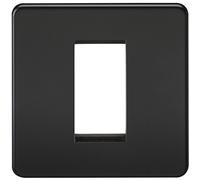 Knightsbridge SF1GMB - Placa Frontal Modular sin Tornillos, 1G, 230 V, Negro Mate