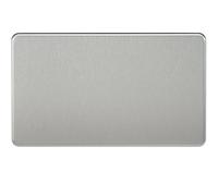 Knightsbridge SF8360BC - 2-Gang, Sin Tornillos Placa Ciega - Brushed Chrome