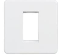 Knightsbridge SFAV1GMW Placa Frontal Modular 1G sin Tornillos, Blanco Mate