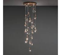 Knikerboker Curve colgante LED, 20 luces, bronce