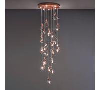 Knikerboker Curve colgante LED, 20 luces, cobre
