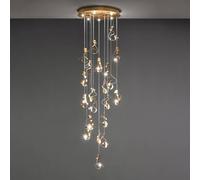 Knikerboker Curve colgante LED, 20 luces, oro