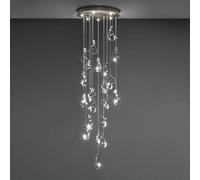 Knikerboker Curve colgante LED, 20 luces, plata