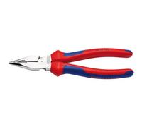 KNIPEX 08 25 185 SB - Alicates combinados de punta aguja con empuñaduras multicomponente cromadas, 185 mm
