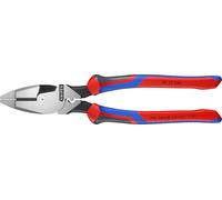 Knipex, 09 12 240 SBA, Alicates de línea de palanca ultra alta de 24 cm con extractor de cinta pescadora y crimpadora