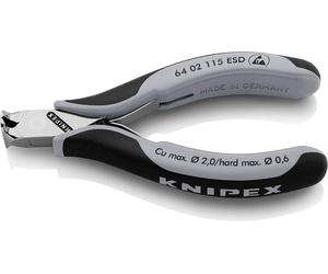 Knipex 64 02 115 ESD, Cortacables manual, , Acero inoxidable, 1,6 cm, 2 mm, Cumple con las normas DIN ISO 9654 y DIN EN 61 340-5, 130 mm