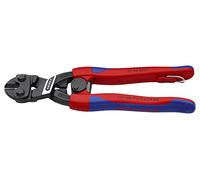 Knipex 71 32 200 T BKA CoBolt - Cizalla compacta de alto apalancamiento de 20 cm con muesca de sujeción, resorte de apertura, punto de anclaje para cordón de seguridad y empuñaduras Comfort Grip