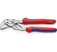 Knipex 86 05 180 T, Alicates con pinza deslizante, 8 mm, 4 cm, Acero cromo vanadio, Plástico, Azul, Rojo, Acero inoxidable