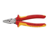 KNIPEX 97 78 180 SB VDE - Alicates de crimpado aislados para manguitos finales, 180 mm