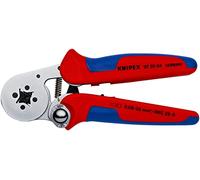KNIPEX Alicate autoajustable para crimpar punteras huecas de acceso lateral en blister cromado con mangos multicomponente 180 mm, 97 55 04 SB