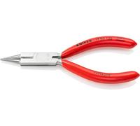 KNIPEX Alicate de boca redonda con filos de corte (Alicate para joyería) cromado recubiertos de plástico 130 mm, 19 03 130