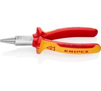 KNIPEX Alicate de boca redonda cromado aislados con fundas multicomponentes, según norma VDE 160 mm, 22 06 160