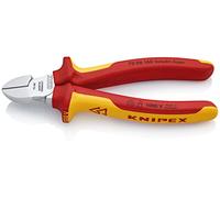 KNIPEX Alicate de corte diagonal con cartulinas autoservicio cromado aislados con fundas multicomponentes, según norma VDE 160 mm, 70 06 160 SB