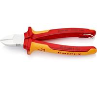 KNIPEX Alicate de corte diagonal cromado Aislado con fundas multicomponente, homologado por VDE; con anilla de fijación aislada e, 70 06 180 T