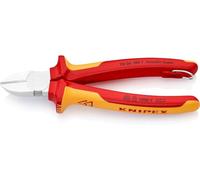 KNIPEX Alicate de corte diagonal en blister cromado Aislado con fundas multicomponente, homologado por VDE; con anilla de fijación, 70 06 180 T BK