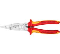 KNIPEX Alicate para instalaciones eléctricas con cartulinas autoservicio cromado aislados con fundas multicomponentes, según norma VDE, 13 96 200 SB