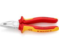 Knipex Alicate universal 03 06 180 cromado aislado VDE 180 mm con fundas multicomponentes