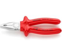 Knipex Alicate universal 03 07 180 – cromado, aislado por inmersión en plástico reforzado según VDE