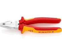 KNIPEX Alicate universal de fuerza con cartulinas autoservicio cromado aislados con fundas multicomponentes, según norma VDE 180 mm, 02 06 180 SB