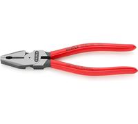 KNIPEX Alicate universal de fuerza con cartulinas autoservicio recubiertos de plástico 180 mm, 02 01 180 SB