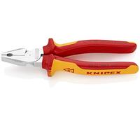 KNIPEX Alicate universal de fuerza cromado aislados con fundas multicomponentes, según norma VDE 180 mm, 02 06 180
