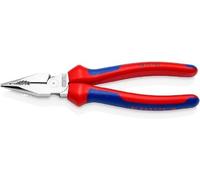 KNIPEX Alicate universal en punta con cartulinas autoservicio cromado con mangos confort 185 mm, 08 25 185 SB