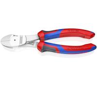 KNIPEX Alicates de corte diagonal de fuerza con cartulinas autoservicio cromado con mangos confort 180 mm, 74 05 180 SB