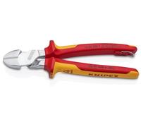 KNIPEX Alicates de corte diagonal de fuerza cromado aislado con mangos multicomponente, con anilla de fijación aislada integrada y, 74 06 200 T
