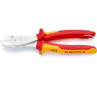 KNIPEX Alicates de corte diagonal de fuerza en blister cromado aislado con mangos multicomponente, con anilla de fijación aislada, 74 06 200 T BK
