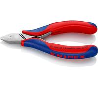 KNIPEX Alicates de corte diagonal para electrónica con articulación machihembrada con cartulinas autoservicio con mangos, 77 42 115 SB