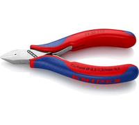 KNIPEX Alicates de corte diagonal para electrónica con articulación machihembrada con cartulinas autoservicio con mangos, 77 32 115 SB