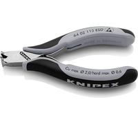 KNIPEX Alicates de corte frontal para electrónica ESD con mangos multicomponente 115 mm, 64 02 115 ESD