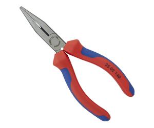 Knipex Alicates de punta plana con filo de corte rojo 140 mm