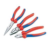 Knipex Alicates Montaje Paquete 3 Piezas Combinación Nariz Larga Lateral 00 20