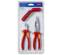 KNIPEX Conjunto para instalación eléctrica 1 x 13 86 200, 1 x 16 95 01 SB, 1 x 70 06 160 en blister, 00 31 30 BK V01