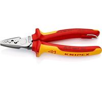 KNIPEX Crimpadora para punteras huecas Aislado con fundas multicomponente, homologado por VDE; con anilla de fijación aislada e, 97 78 180 T