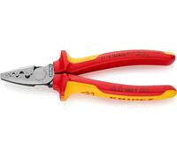 Knipex Alicate de engarce 97 78 180 – punteras huecas aisladas, fundas multicomponentes, VDE 180 mm
