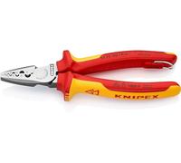 KNIPEX Crimpadora para punteras huecas en blister Aislado con fundas multicomponente, homologado por VDE; con anilla de fijación, 97 78 180 T BK