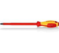 KNIPEX Destornillador para tornillos cruciformes Pozidriv mango aislante en dos componentes, según norma VDE 320 mm, 98 25 04