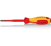 KNIPEX Destornillador (Slim) para tornillos cruciformes Pozidriv mango aislante en dos componentes, según norma VDE 212 mm, 98 25 02 SL